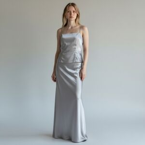 Shimmery Silver Skirt & Tank Top Set
